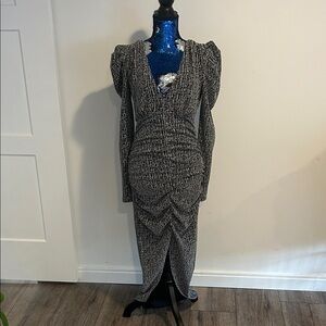 Lulu's Black and White Long Sleeve Dress